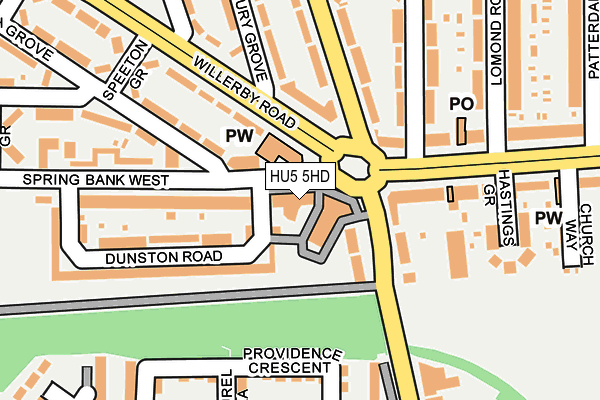 HU5 5HD map - OS OpenMap – Local (Ordnance Survey)