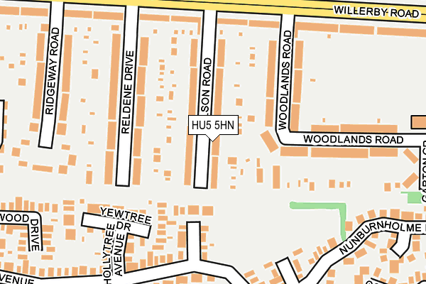 HU5 5HN map - OS OpenMap – Local (Ordnance Survey)