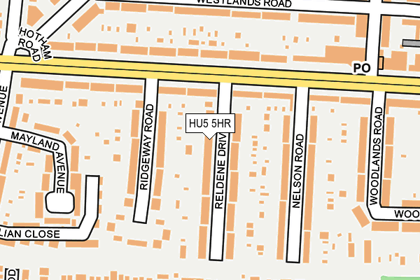 HU5 5HR map - OS OpenMap – Local (Ordnance Survey)