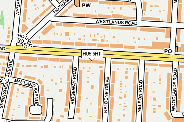 HU5 5HT map - OS OpenMap – Local (Ordnance Survey)