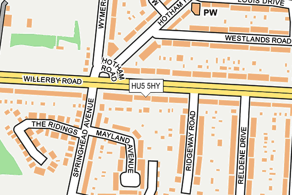 HU5 5HY map - OS OpenMap – Local (Ordnance Survey)