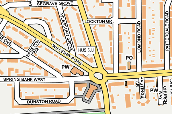 HU5 5JJ map - OS OpenMap – Local (Ordnance Survey)