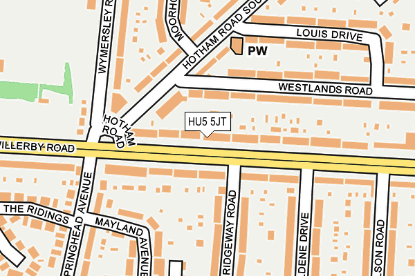 HU5 5JT map - OS OpenMap – Local (Ordnance Survey)