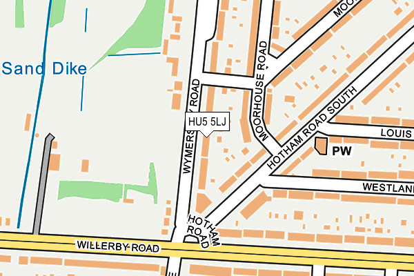 HU5 5LJ map - OS OpenMap – Local (Ordnance Survey)