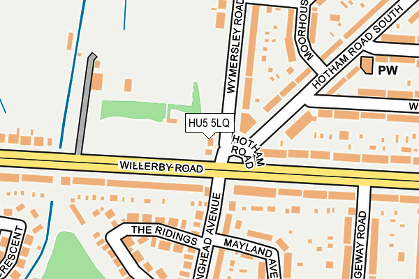 HU5 5LQ map - OS OpenMap – Local (Ordnance Survey)