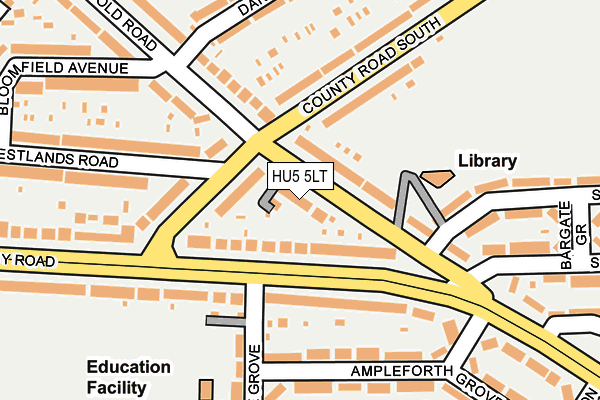 HU5 5LT map - OS OpenMap – Local (Ordnance Survey)