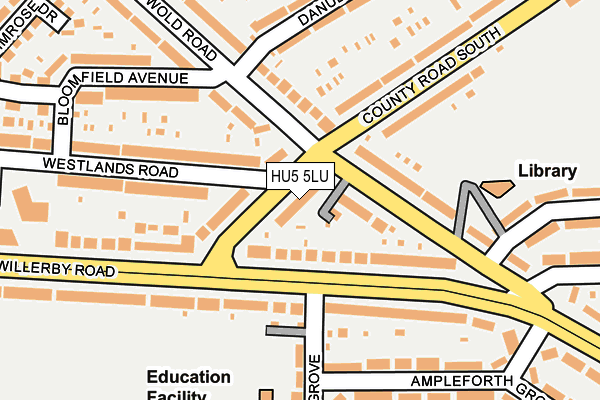 HU5 5LU map - OS OpenMap – Local (Ordnance Survey)