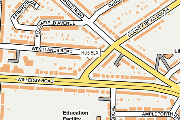 HU5 5LX map - OS OpenMap – Local (Ordnance Survey)