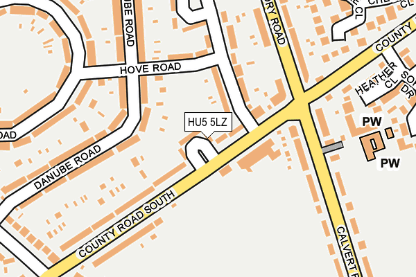 HU5 5LZ map - OS OpenMap – Local (Ordnance Survey)