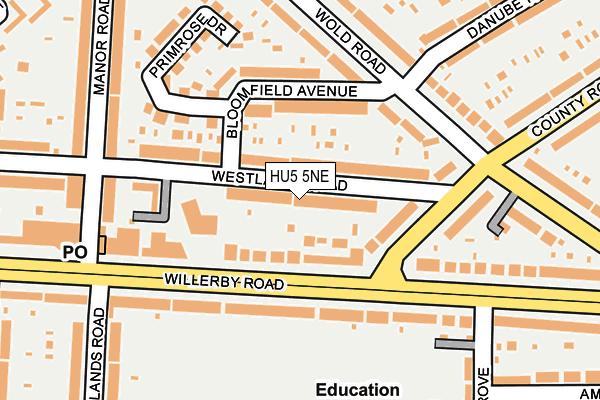 HU5 5NE map - OS OpenMap – Local (Ordnance Survey)