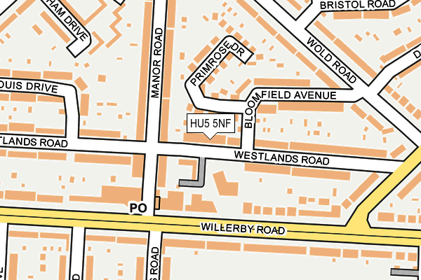HU5 5NF map - OS OpenMap – Local (Ordnance Survey)