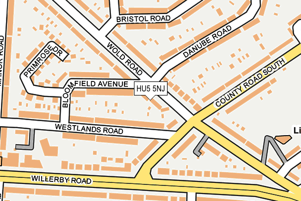 HU5 5NJ map - OS OpenMap – Local (Ordnance Survey)