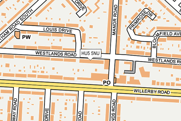 HU5 5NU map - OS OpenMap – Local (Ordnance Survey)