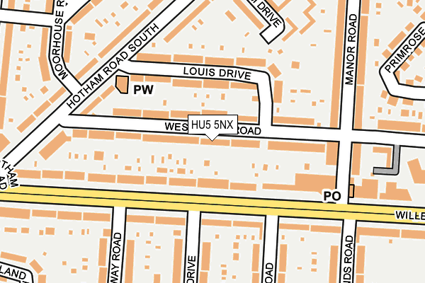 HU5 5NX map - OS OpenMap – Local (Ordnance Survey)