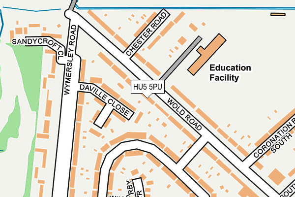 HU5 5PU map - OS OpenMap – Local (Ordnance Survey)