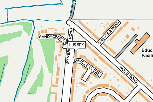 HU5 5PX map - OS OpenMap – Local (Ordnance Survey)