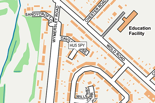 HU5 5PY map - OS OpenMap – Local (Ordnance Survey)