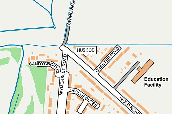 HU5 5QD map - OS OpenMap – Local (Ordnance Survey)