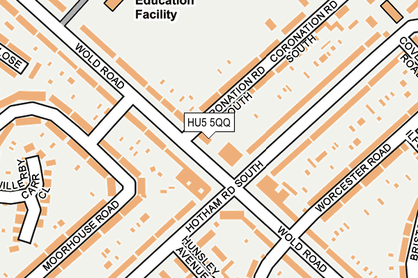 HU5 5QQ map - OS OpenMap – Local (Ordnance Survey)