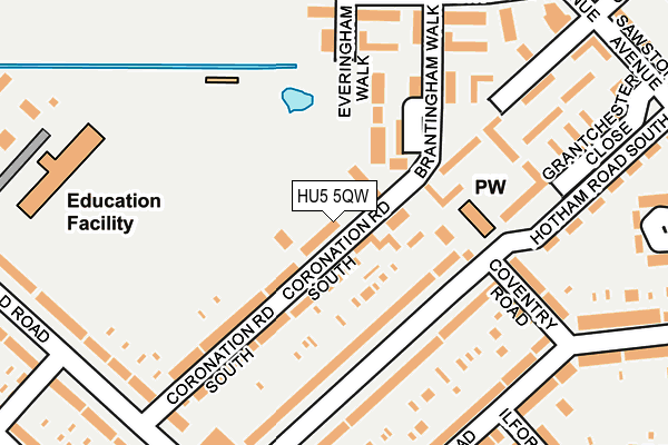 HU5 5QW map - OS OpenMap – Local (Ordnance Survey)