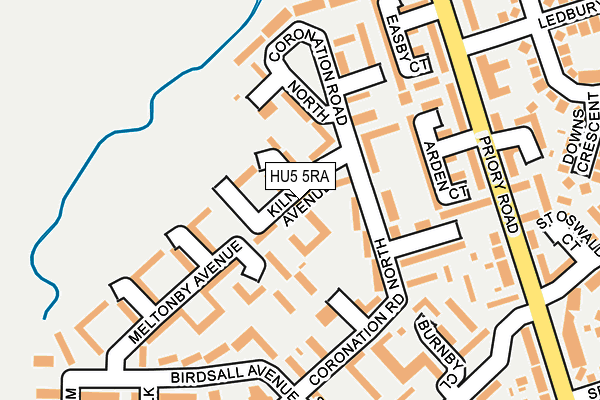 HU5 5RA map - OS OpenMap – Local (Ordnance Survey)