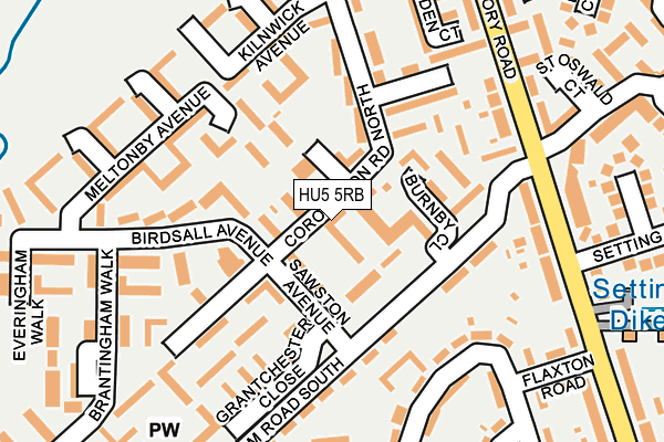 HU5 5RB map - OS OpenMap – Local (Ordnance Survey)