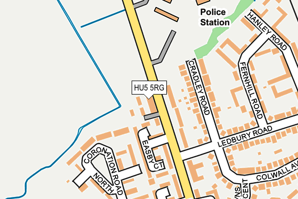 HU5 5RG map - OS OpenMap – Local (Ordnance Survey)