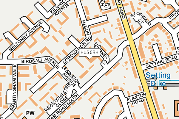 HU5 5RH map - OS OpenMap – Local (Ordnance Survey)