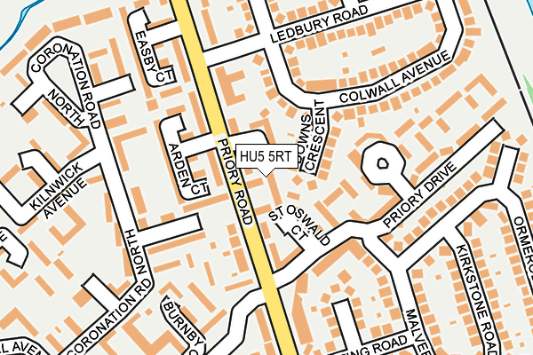 HU5 5RT map - OS OpenMap – Local (Ordnance Survey)