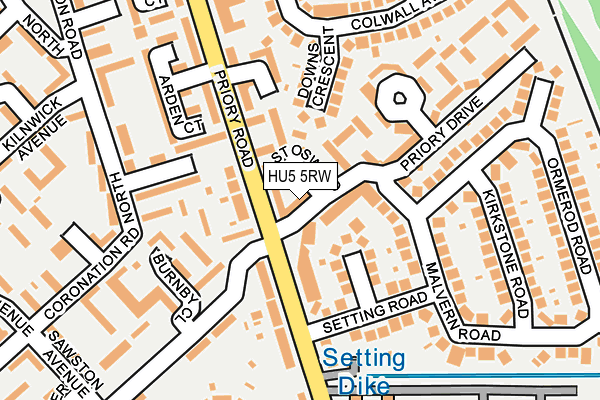 HU5 5RW map - OS OpenMap – Local (Ordnance Survey)
