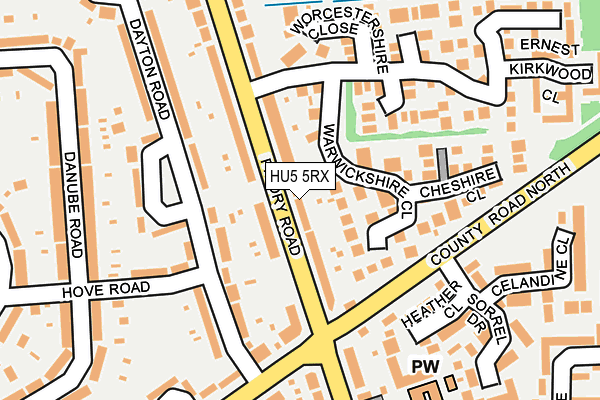 HU5 5RX map - OS OpenMap – Local (Ordnance Survey)