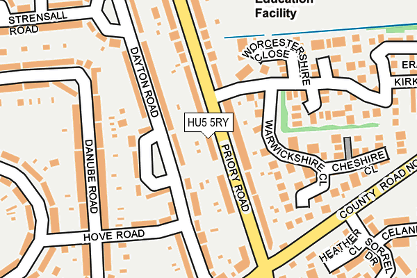 HU5 5RY map - OS OpenMap – Local (Ordnance Survey)