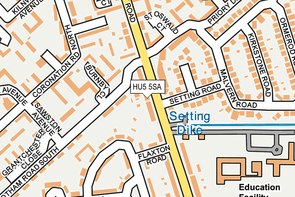 HU5 5SA map - OS OpenMap – Local (Ordnance Survey)