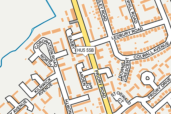 HU5 5SB map - OS OpenMap – Local (Ordnance Survey)