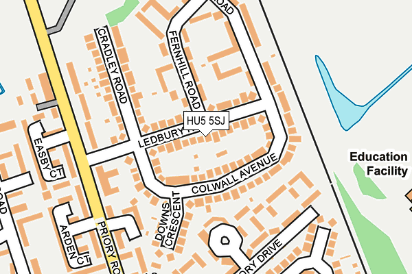HU5 5SJ map - OS OpenMap – Local (Ordnance Survey)