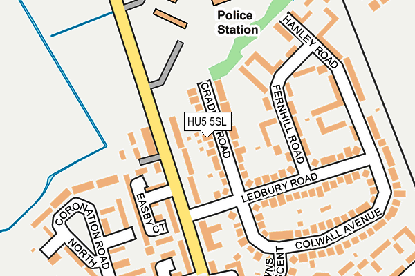 HU5 5SL map - OS OpenMap – Local (Ordnance Survey)