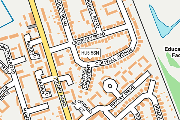 HU5 5SN map - OS OpenMap – Local (Ordnance Survey)