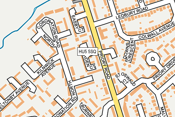 HU5 5SQ map - OS OpenMap – Local (Ordnance Survey)