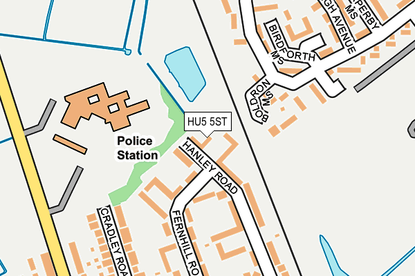 HU5 5ST map - OS OpenMap – Local (Ordnance Survey)