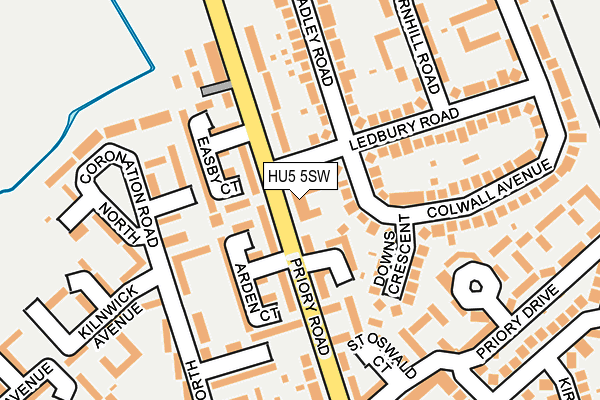 HU5 5SW map - OS OpenMap – Local (Ordnance Survey)