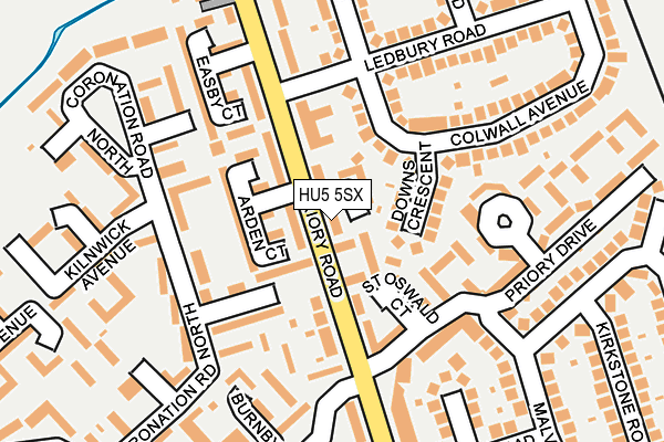 HU5 5SX map - OS OpenMap – Local (Ordnance Survey)