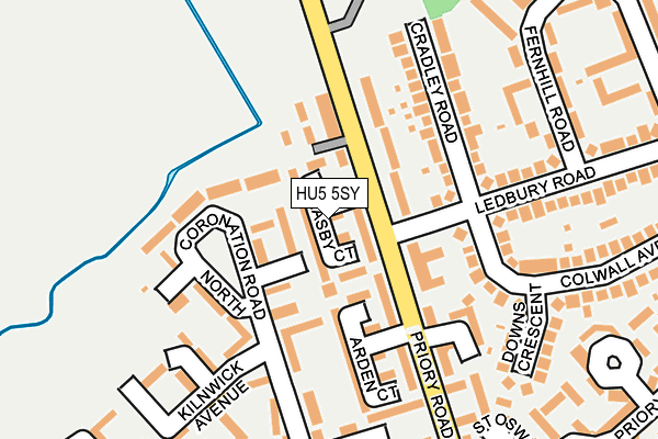 HU5 5SY map - OS OpenMap – Local (Ordnance Survey)