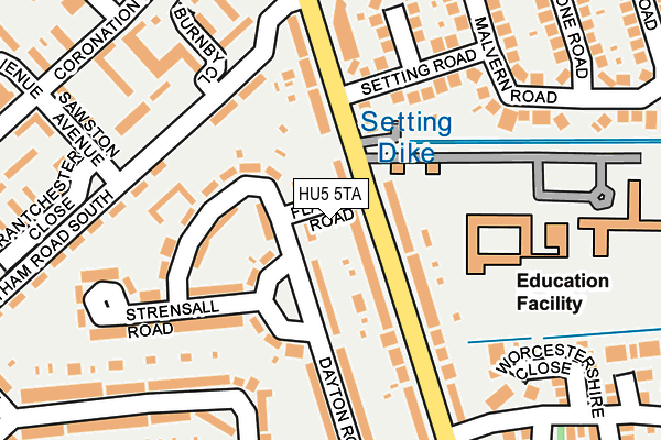 HU5 5TA map - OS OpenMap – Local (Ordnance Survey)