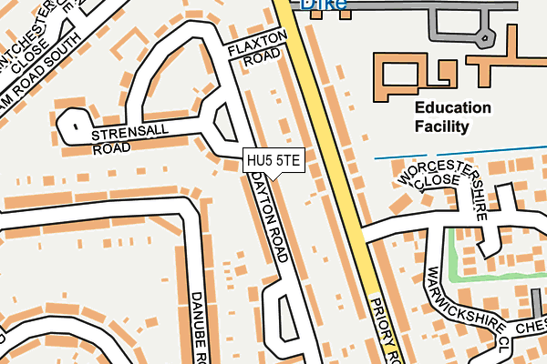 HU5 5TE map - OS OpenMap – Local (Ordnance Survey)