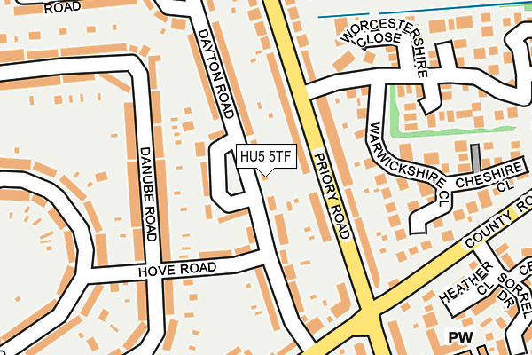 HU5 5TF map - OS OpenMap – Local (Ordnance Survey)