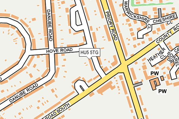 HU5 5TG map - OS OpenMap – Local (Ordnance Survey)