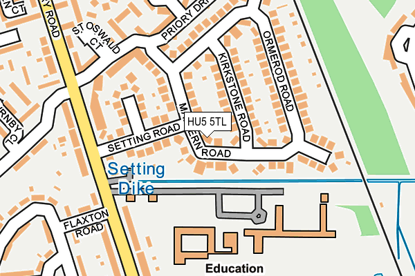 HU5 5TL map - OS OpenMap – Local (Ordnance Survey)