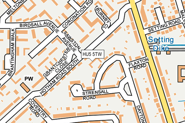 HU5 5TW map - OS OpenMap – Local (Ordnance Survey)