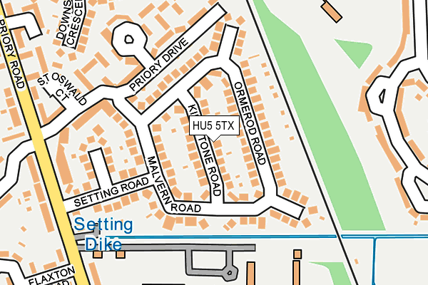 HU5 5TX map - OS OpenMap – Local (Ordnance Survey)