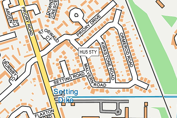 HU5 5TY map - OS OpenMap – Local (Ordnance Survey)